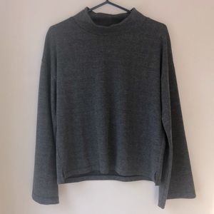 Madewell Wide-Sleeve Mockneck Top in Glen Plaid